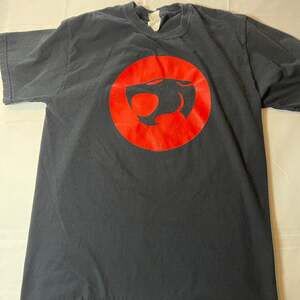 Y2K Thundercats T Shirt Mens M Thunder Cats Graphic Black Tee 2000s Faded